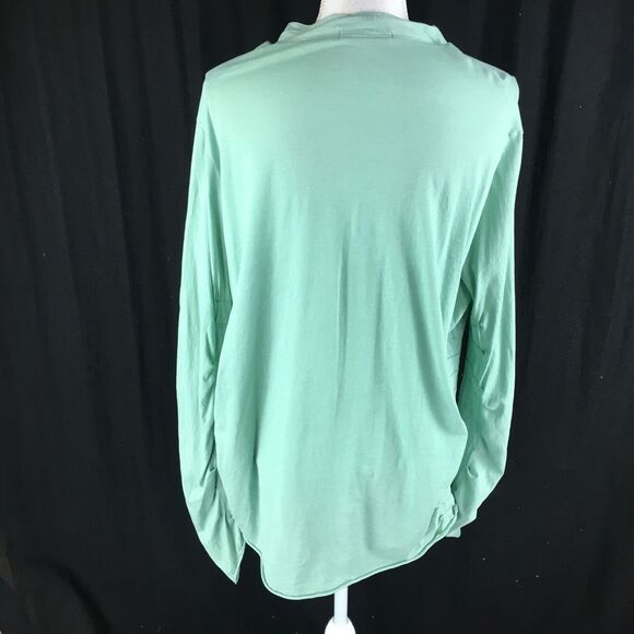 Jarbo Womens Thin Peru Cardigan Sweater Size M 38 Teal Blue Green‎ Tiered Ruched - Picture 7 of 12